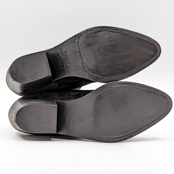 Thursday Boot Duchess Distressed Black Suede Western Boots Size 9.5 - Picture 5 of 8